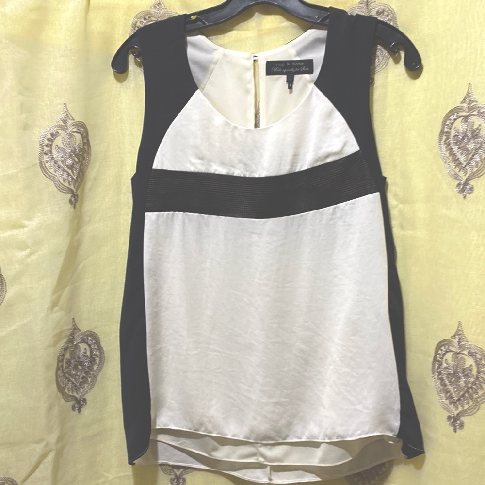 Rag & Bone Polyester Shell Tank Lined Vinyl Dot D… - image 1